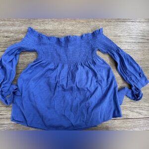 Women’s off the shoulder blue blouse Size L Favlux fashion